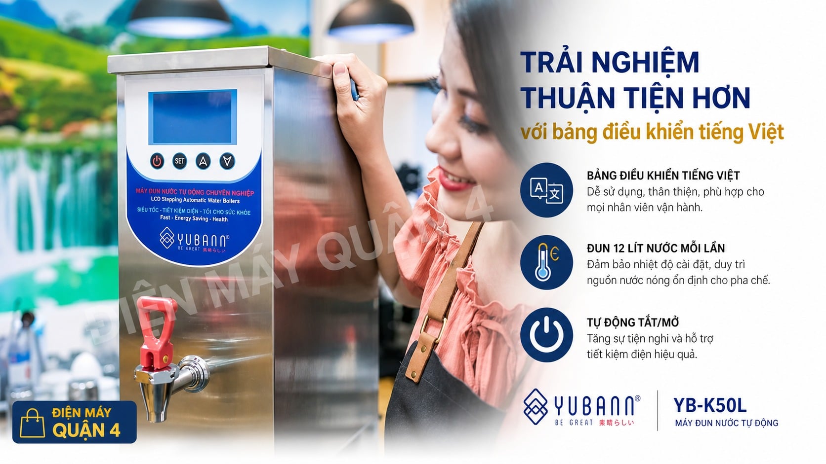 Ảnh minh họa Máy đun nước nóng Yubann YB-K50L 1