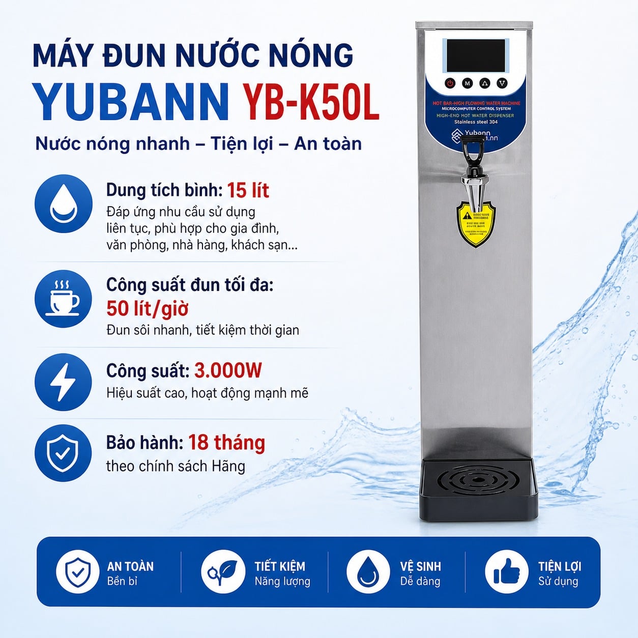 Máy đun nước nóng Yubann YB-K50L