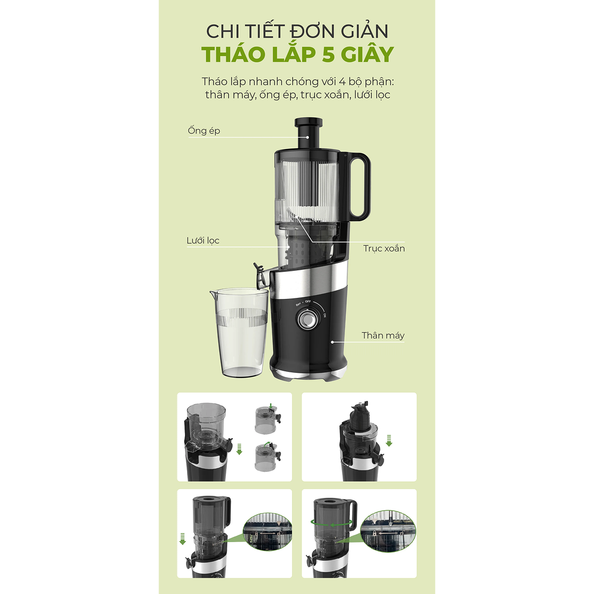 Ảnh minh họa Máy ép chậm Magic Eco AC-146 3