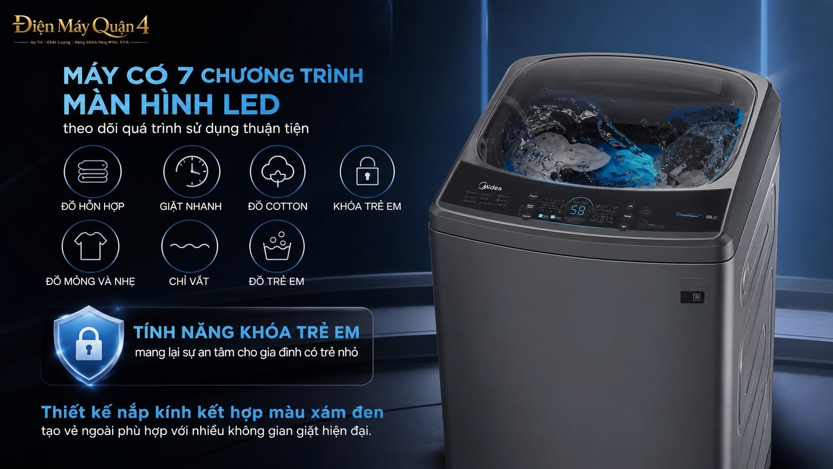 Ảnh minh họa Máy giặt cửa trên inverter Midea 13kg MA200W130 1