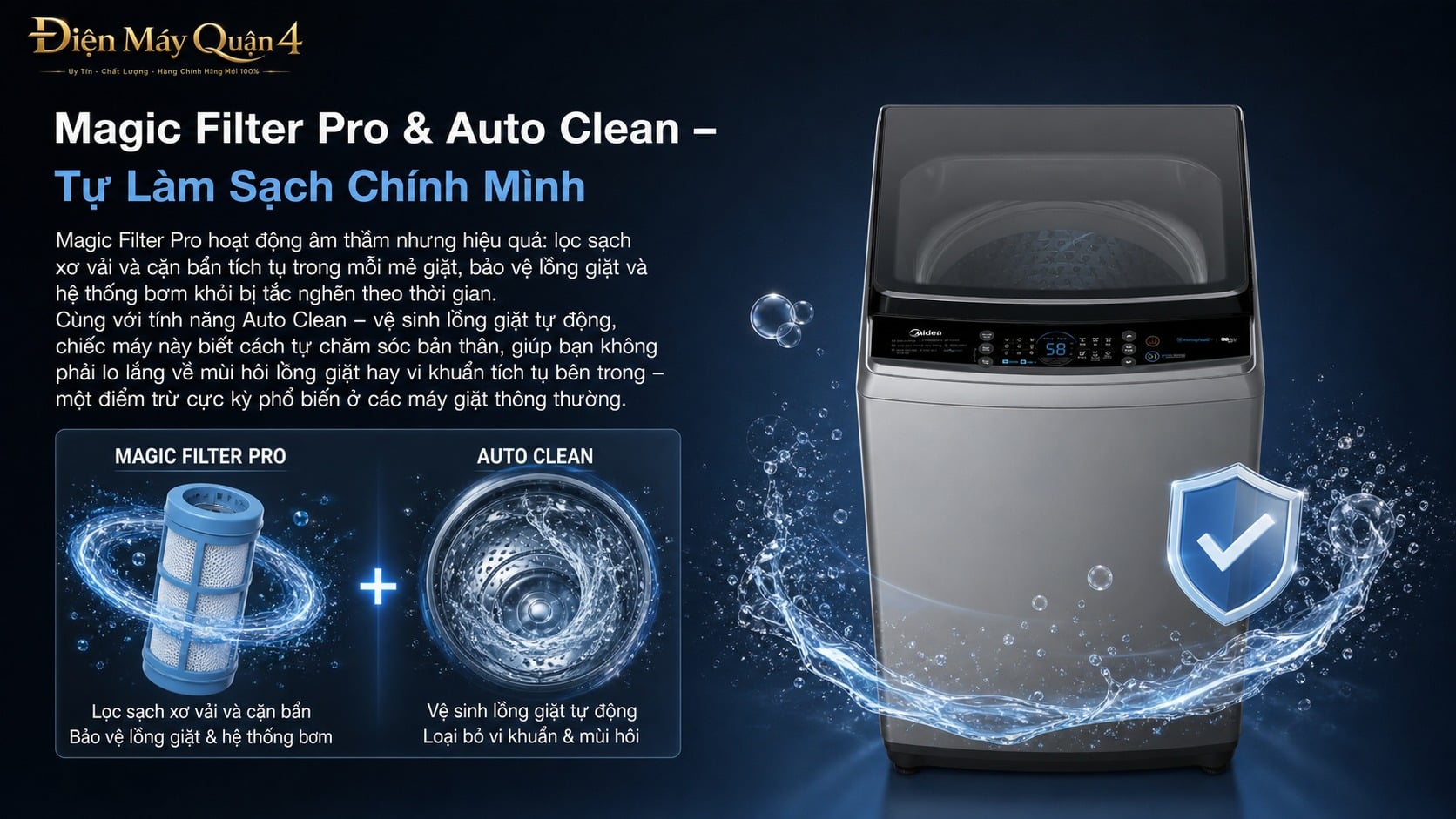 Ảnh minh họa Máy giặt cửa trên Midea Inverter 10.5kg MA200W105 3