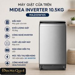  Máy giặt cửa trên Midea Inverter 10.5kg MA200W105 