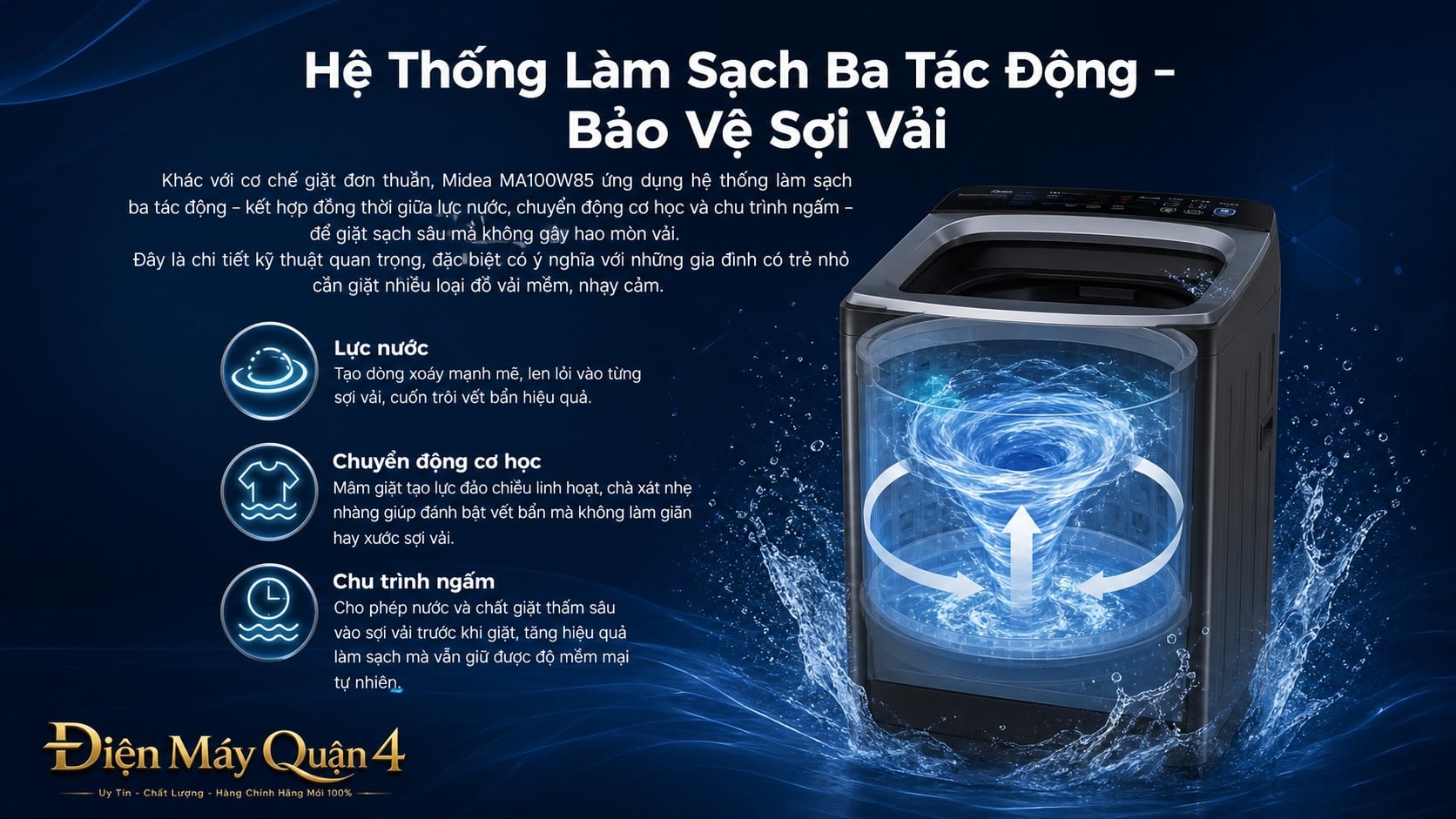 Ảnh minh họa Máy giặt cửa trên Midea MA100W85 8.5kg 3