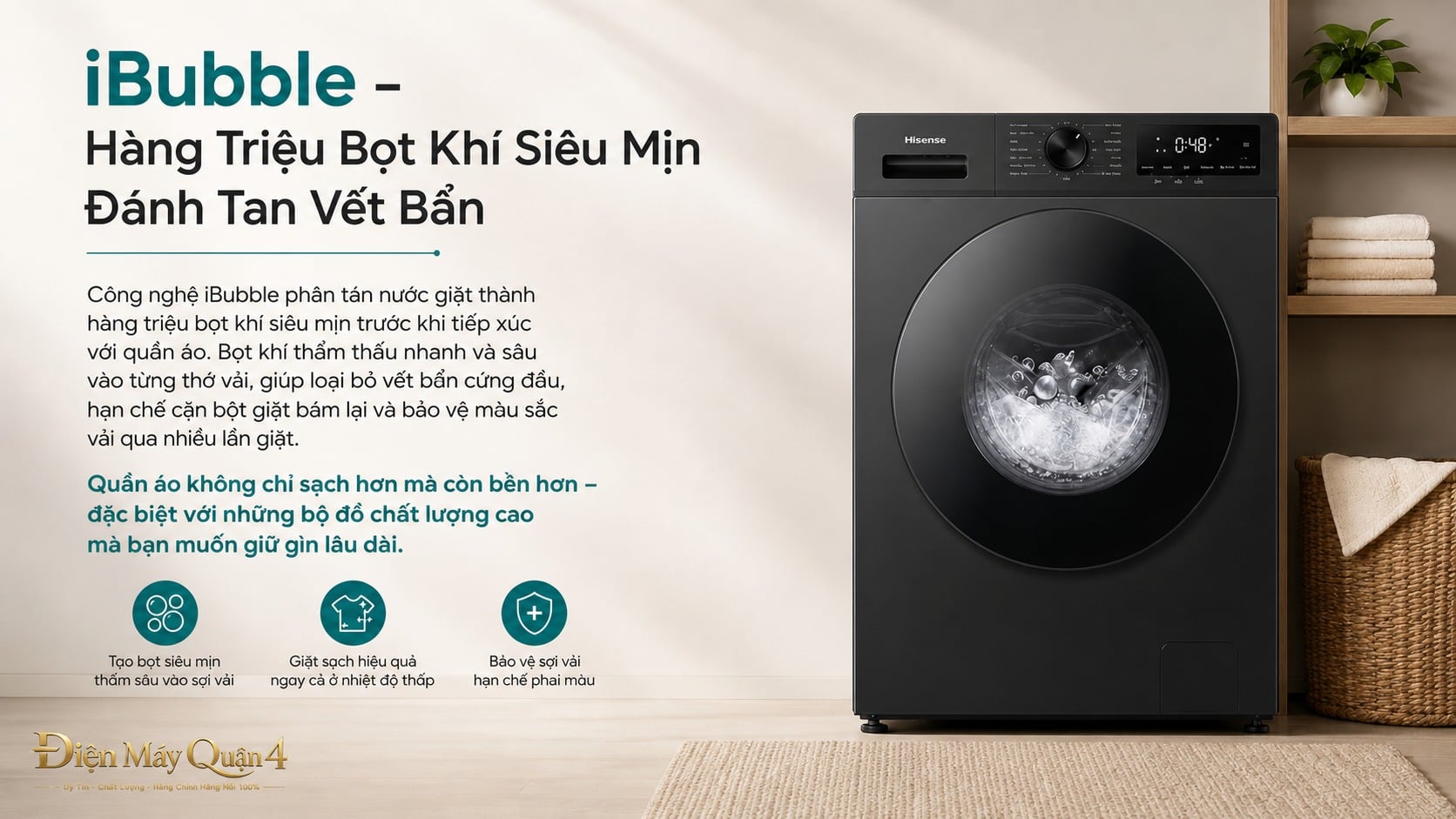 Ảnh minh họa Máy giặt Hisense Inverter 12 Kg WF120I142VKL 2