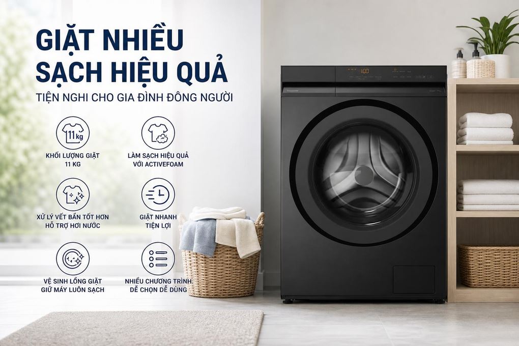 Ảnh minh họa Máy giặt Panasonic Inverter 11 kg NA-22VDG1BVT 1