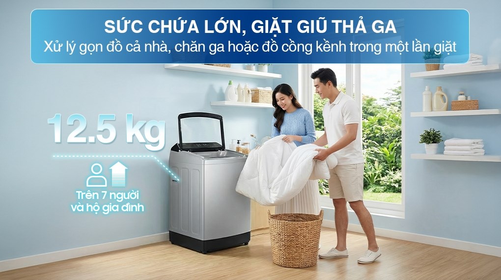 Ảnh minh họa Máy giặt Samsung Ecobubble Inverter 12.5 kg WA40F12E4LSV 1