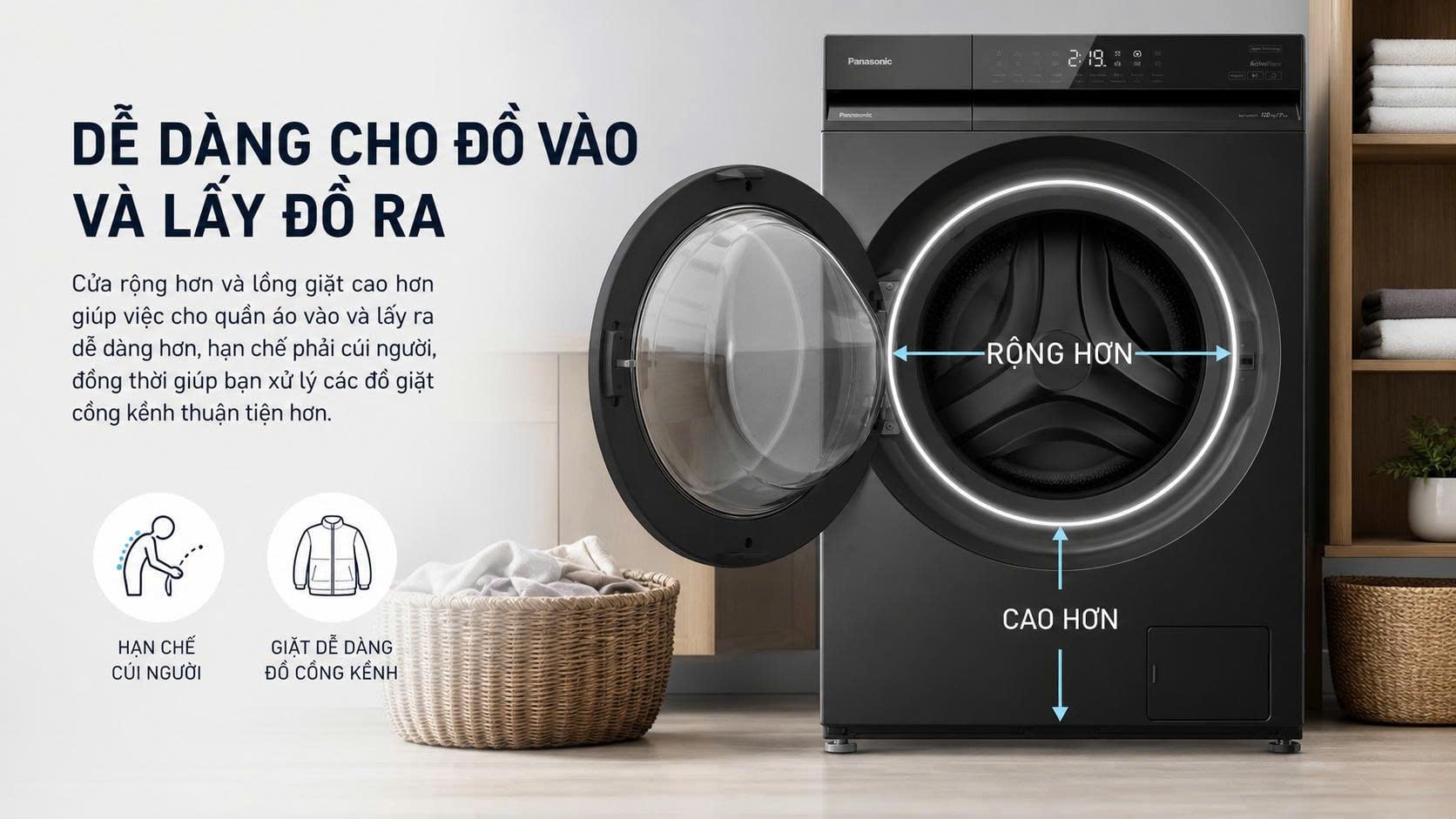 Ảnh minh họa Máy giặt sấy Panasonic Inverter NA-S23DW1BVT 3