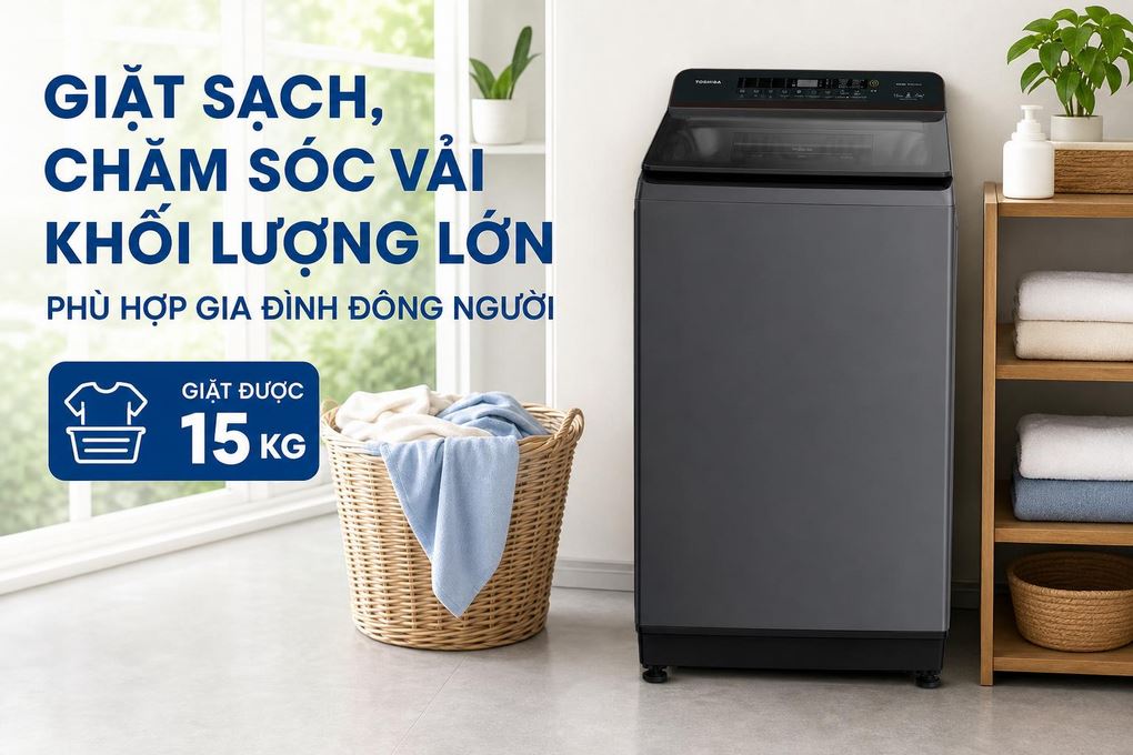 Ảnh minh họa Máy giặt Toshiba Inverter 15 kg AW-T26D1600XV(MG) 3