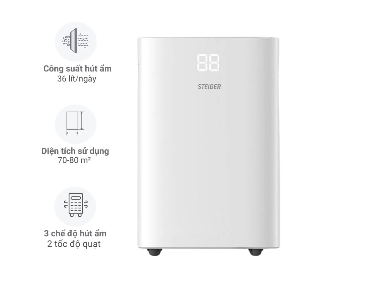 Máy Hút Ẩm Steiger STG-836DW: Công Nghệ Thông Minh, Không Khí Sạch Khuẩn