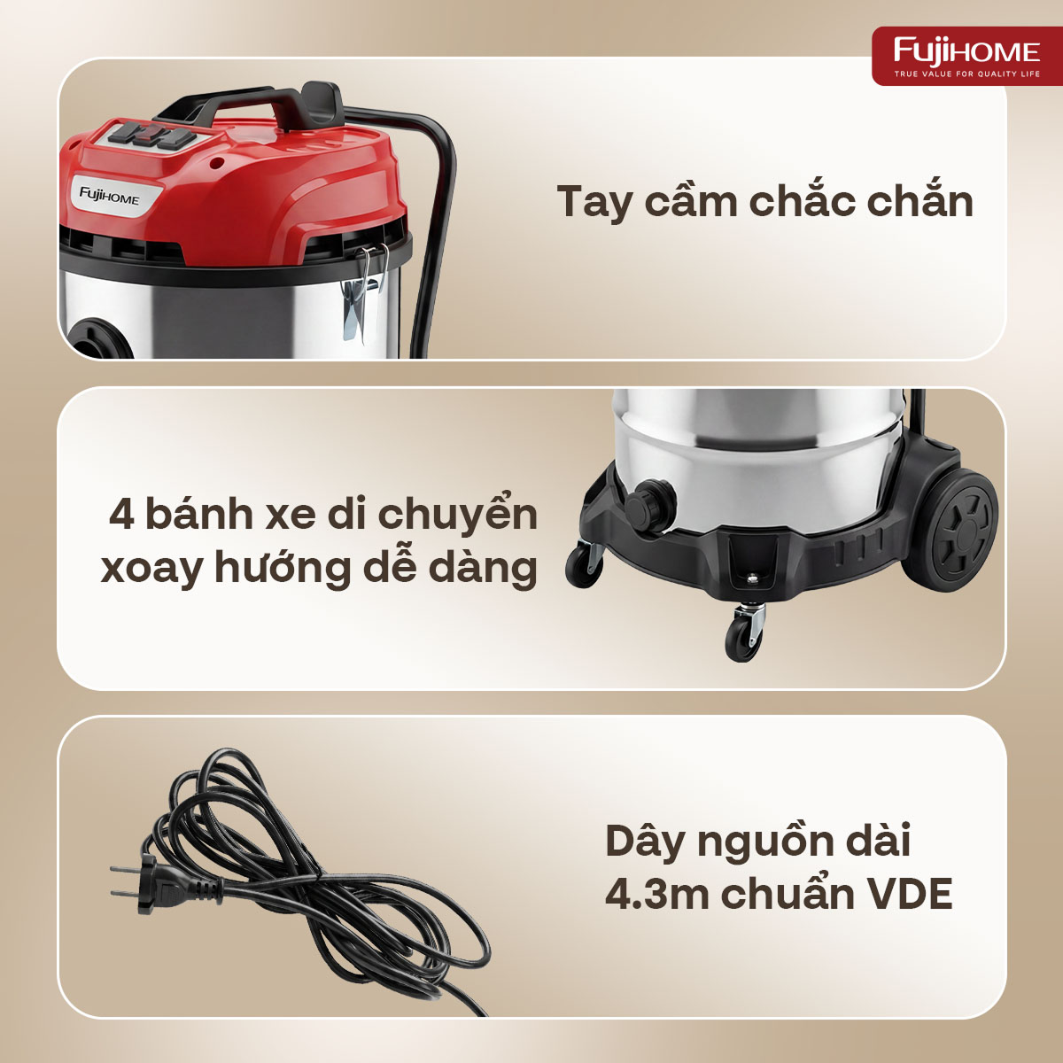 Ảnh minh họa Máy hút bụi công nghiệp Fujihome VC80 2