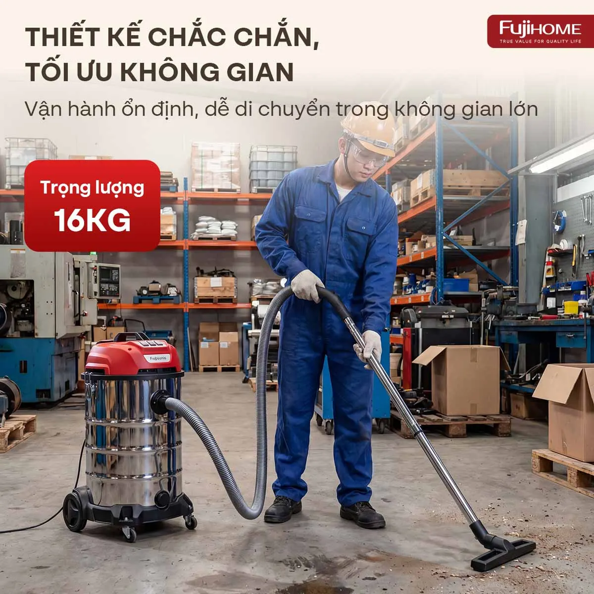 Ảnh minh họa Máy hút bụi công nghiệp Fujihome VC80 3