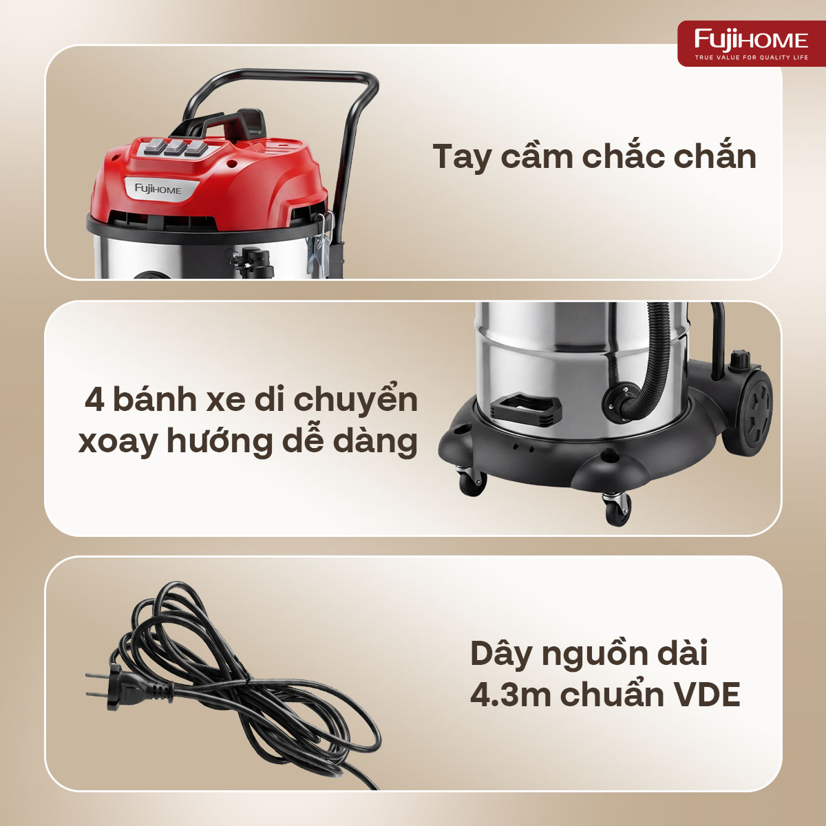 Ảnh minh họa Máy hút bụi công nghiệp Fujihome VC90 2