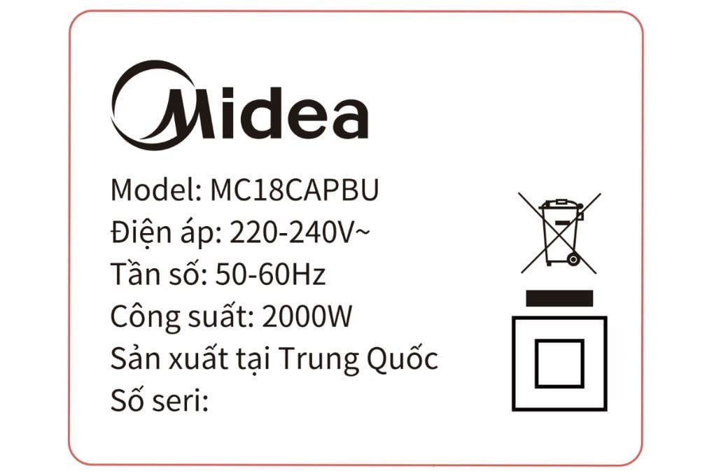 Ảnh minh họa Máy hút bụi dạng hộp Midea MC18CAPBU 3