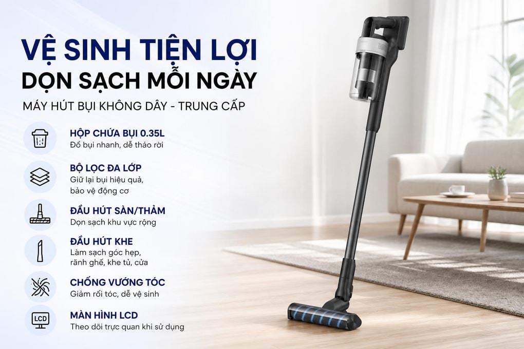 Ảnh minh họa Máy hút bụi không dây Samsung VS70H18GZG/SV 3