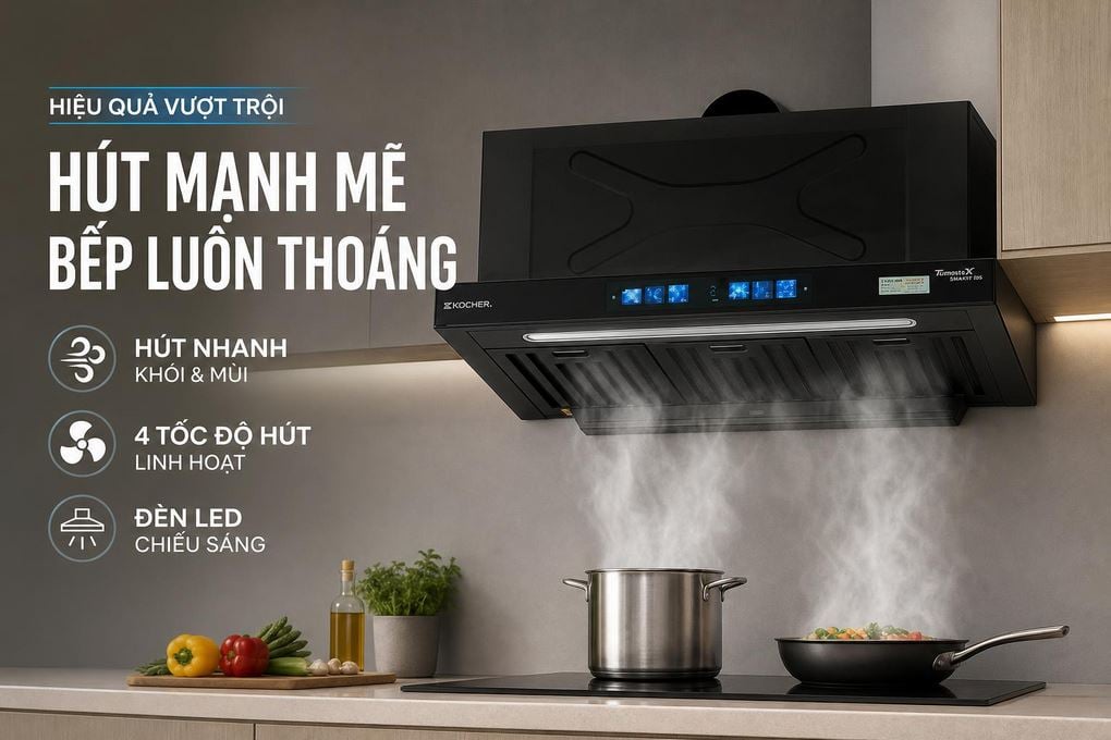 Ảnh minh họa Máy hút mùi âm tủ Kocher 3D X3D-350D AUTO CLEAN 2