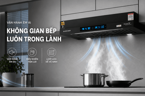 Máy hút mùi âm tủ Kocher 3D X3D-350D AUTO CLEAN