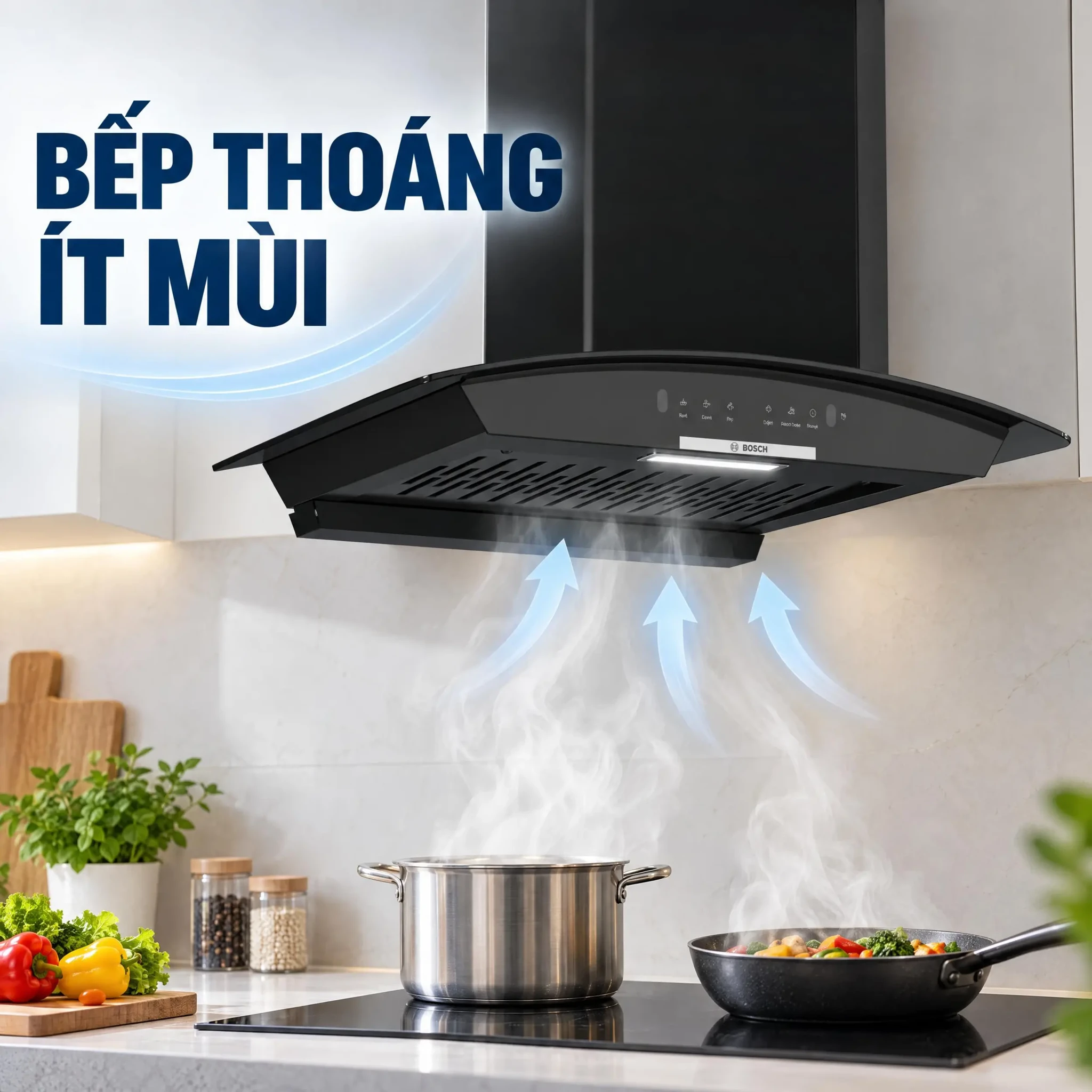 Ảnh minh họa Máy hút mùi kính cong Bosch DWA68IJ60I 1