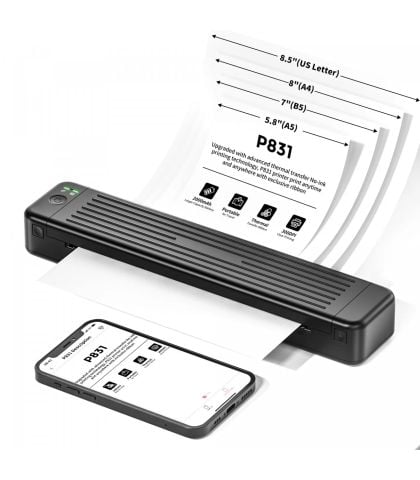 Máy in di động P831 (A4, giấy thường, in ribbon, Bluetooth/USB-C)