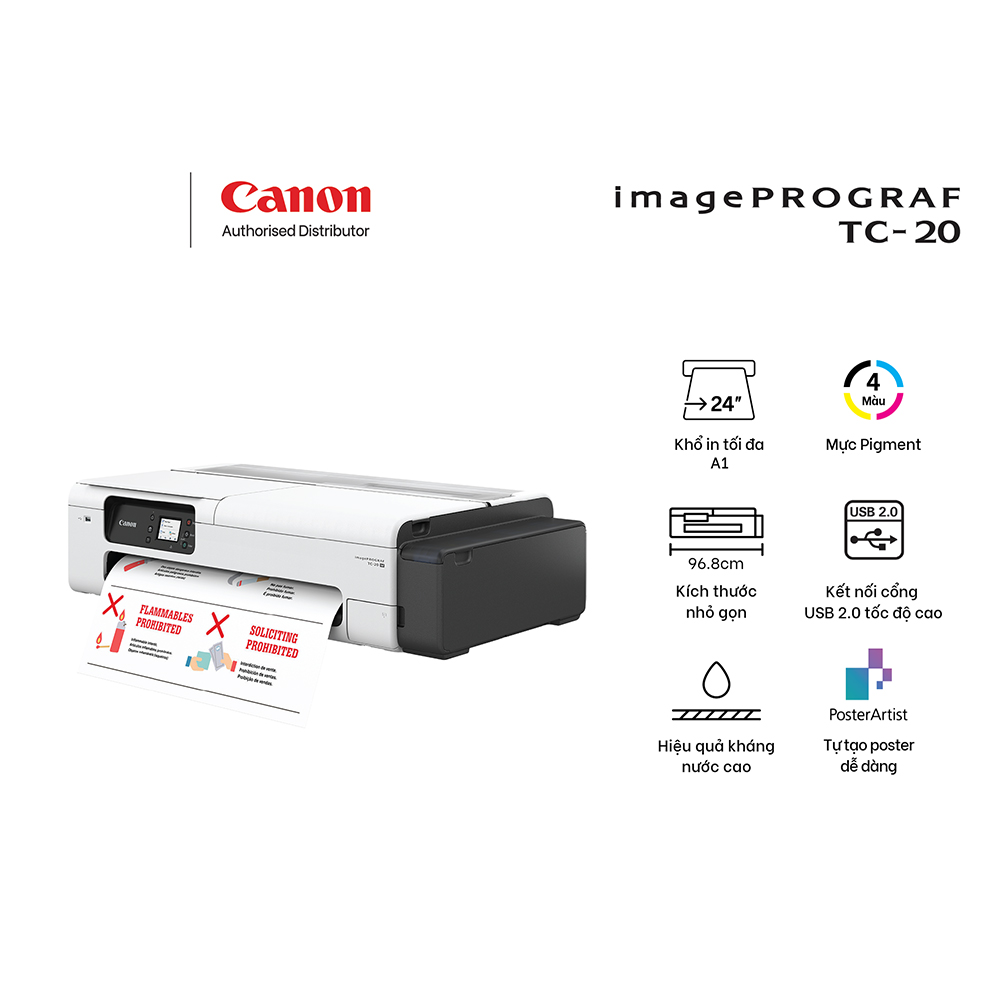 Ảnh minh họa Máy in màu khổ lớn Canon TC-20 (In| A1| A3| A4| USB| LAN| WIFI) 1