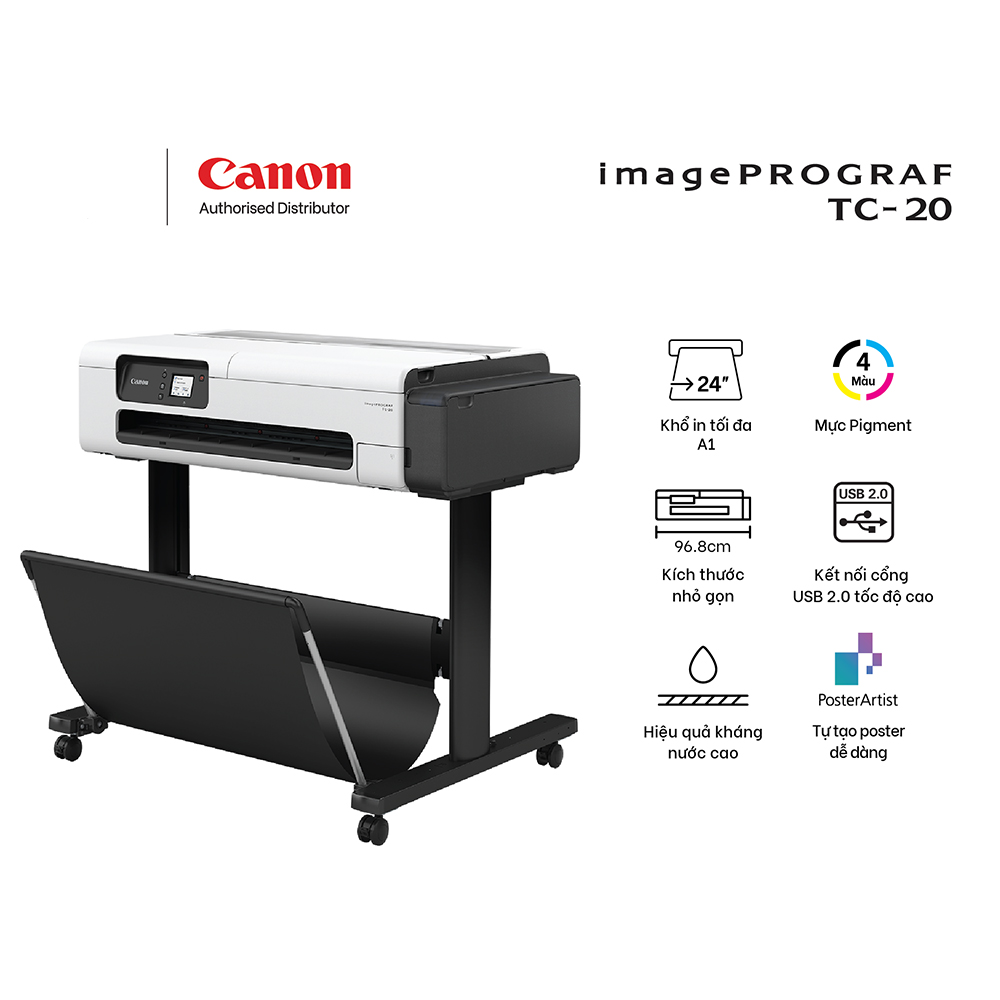 Ảnh minh họa Máy in màu khổ lớn Canon TC-20 (In| A1| A3| A4| USB| LAN| WIFI) 3