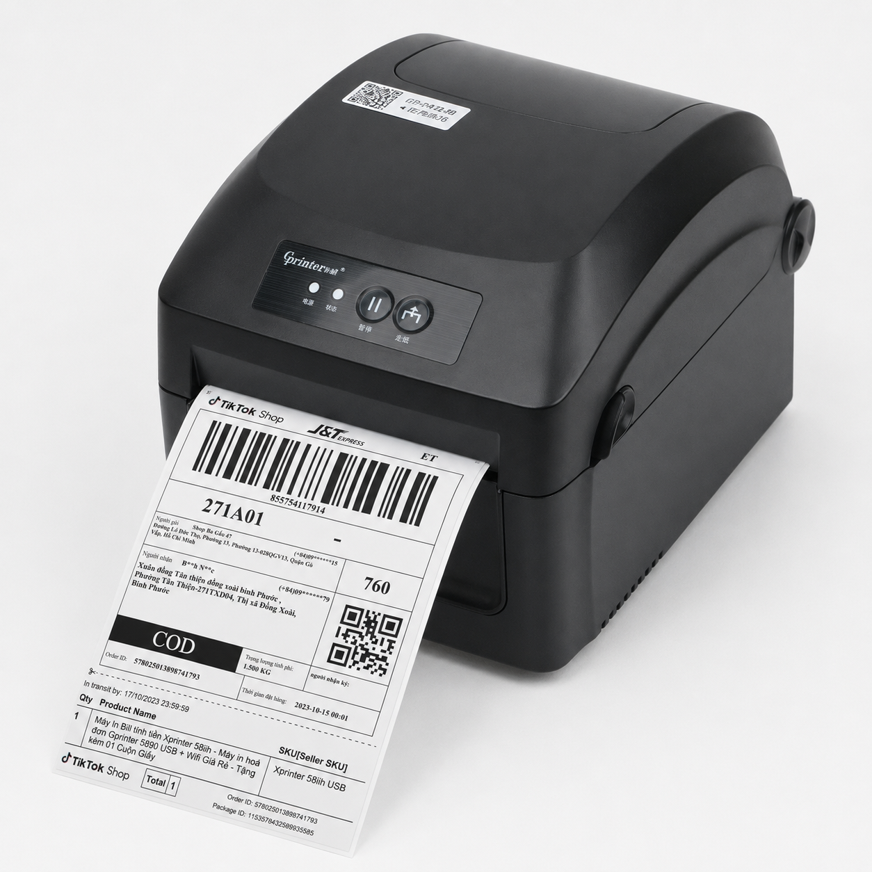 Máy in tem nhãn Gprinter GP-D424 [Cao Cấp USB + Bluetooth]