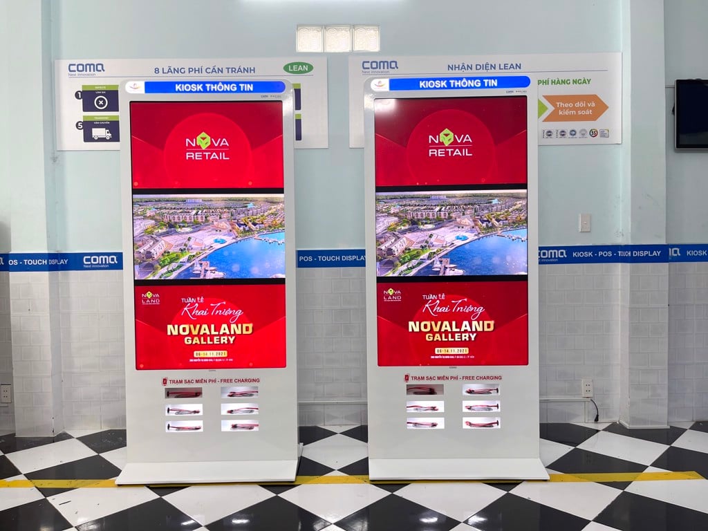 Ảnh minh họa Máy KIOSK COMQ Q-Kiosk 65A PBC - 65'' có trạm sạc pin 2