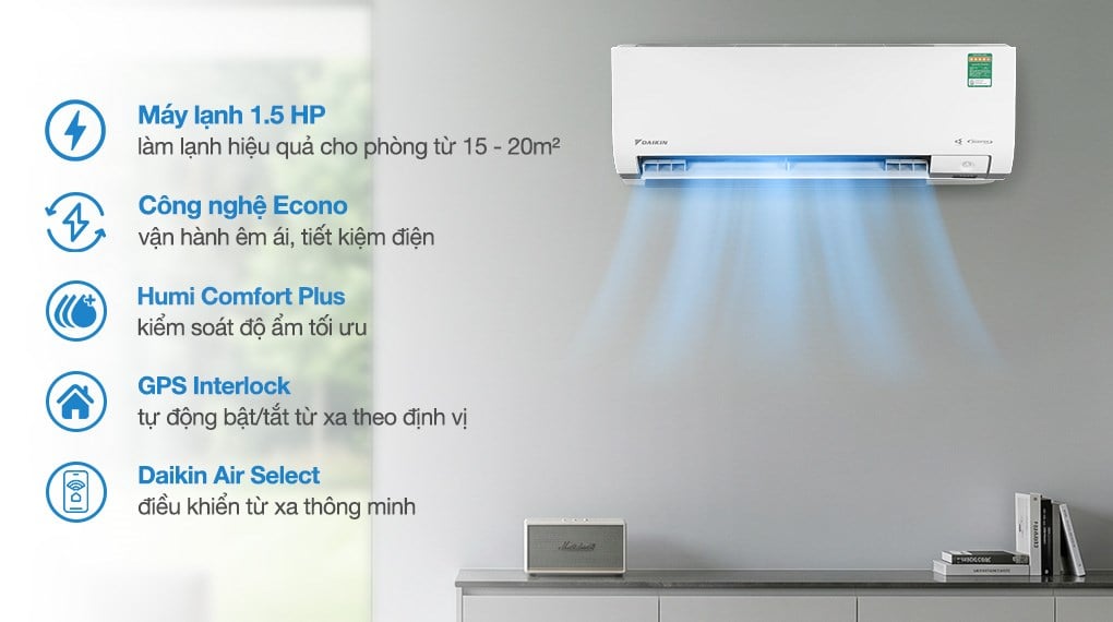Máy lạnh Daikin Inverter 1.5 HP FTKM35AVMV