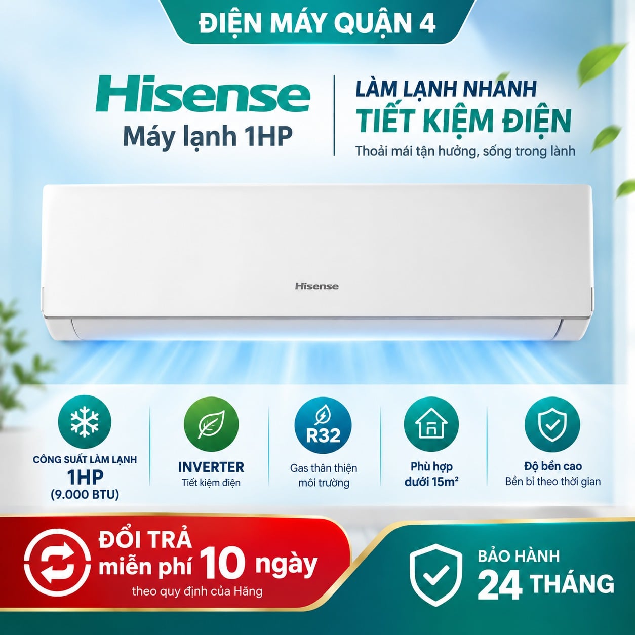 Máy lạnh Hisense 1HP AS-10CR4RLUHA00
