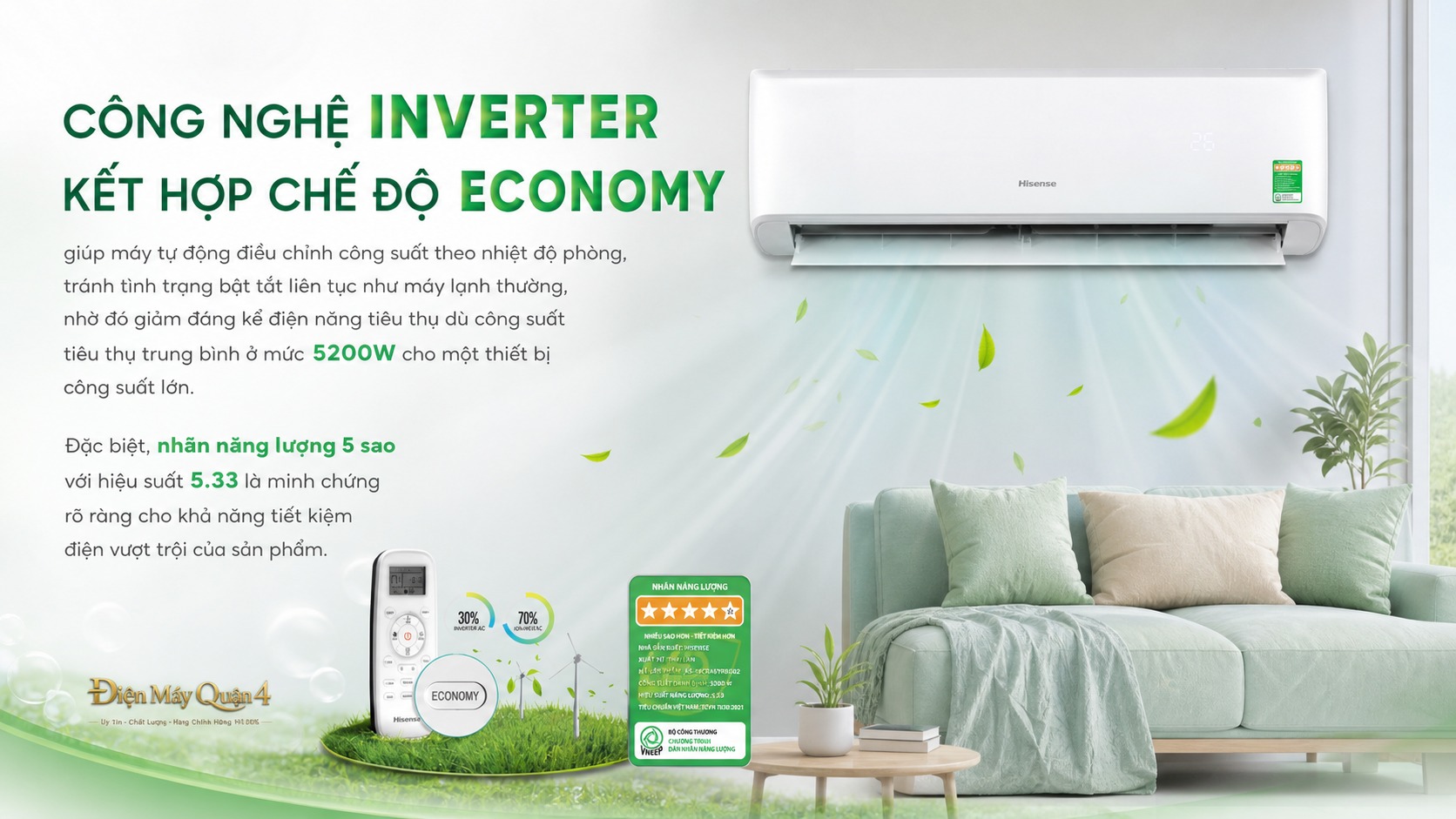 Ảnh minh họa Máy lạnh Hisense Inverter 2.5 HP AS-24TW4RXTCD01 3