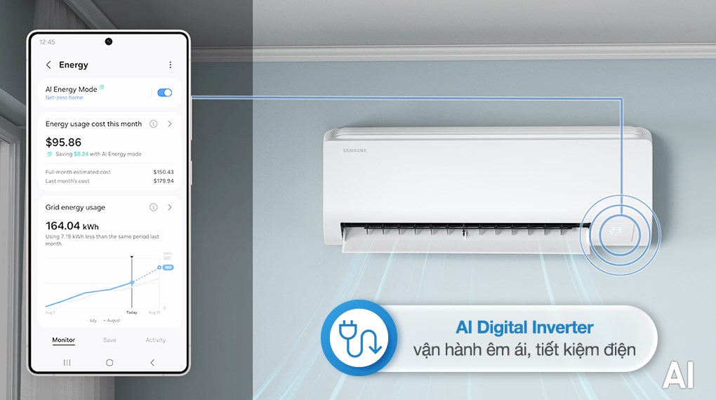 Ảnh minh họa Máy lạnh Samsung Inverter 1.5 HP AR50H13D1BHNSV 3