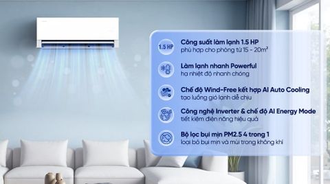 Máy lạnh Samsung Wind-Free Inverter 1.5 HP AR70H13D1BWNSV
