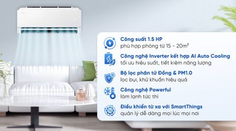 Máy lạnh Samsung Wind-Free Inverter 1.5 HP AR80H13DAAWNSV