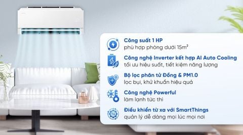 Máy lạnh Samsung Wind-Free Inverter 1 HP AR80H10DAAWNSV