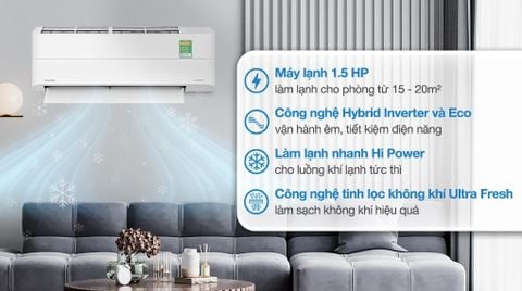 Máy lạnh Toshiba Inverter 1.5 HP RAS-H13P2KCVG-V