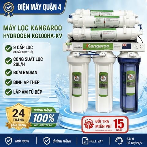 Máy lọc kangaroo Hydrogen KG100HA-KV lắp âm tủ bếp