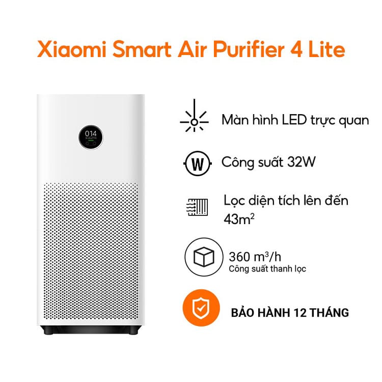 Máy lọc không khí Xiaomi Mi Air Purifier 4 Lite (43m2) BHR5274GL