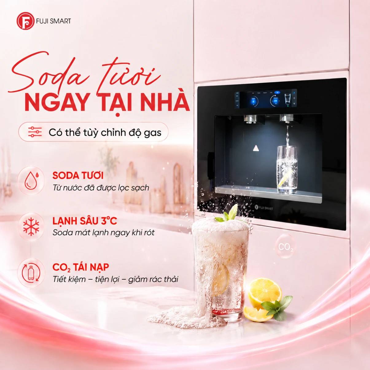 Ảnh minh họa Máy lọc nước âm tường nghệ thuật Fuji Smart JAI 3