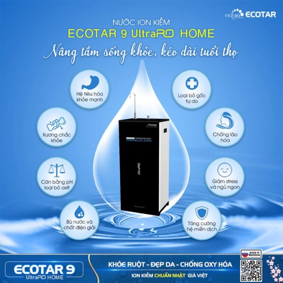 Ảnh minh họa Máy lọc nước ion kiềm Geyser Ecotar 9 UltraRO Home 3