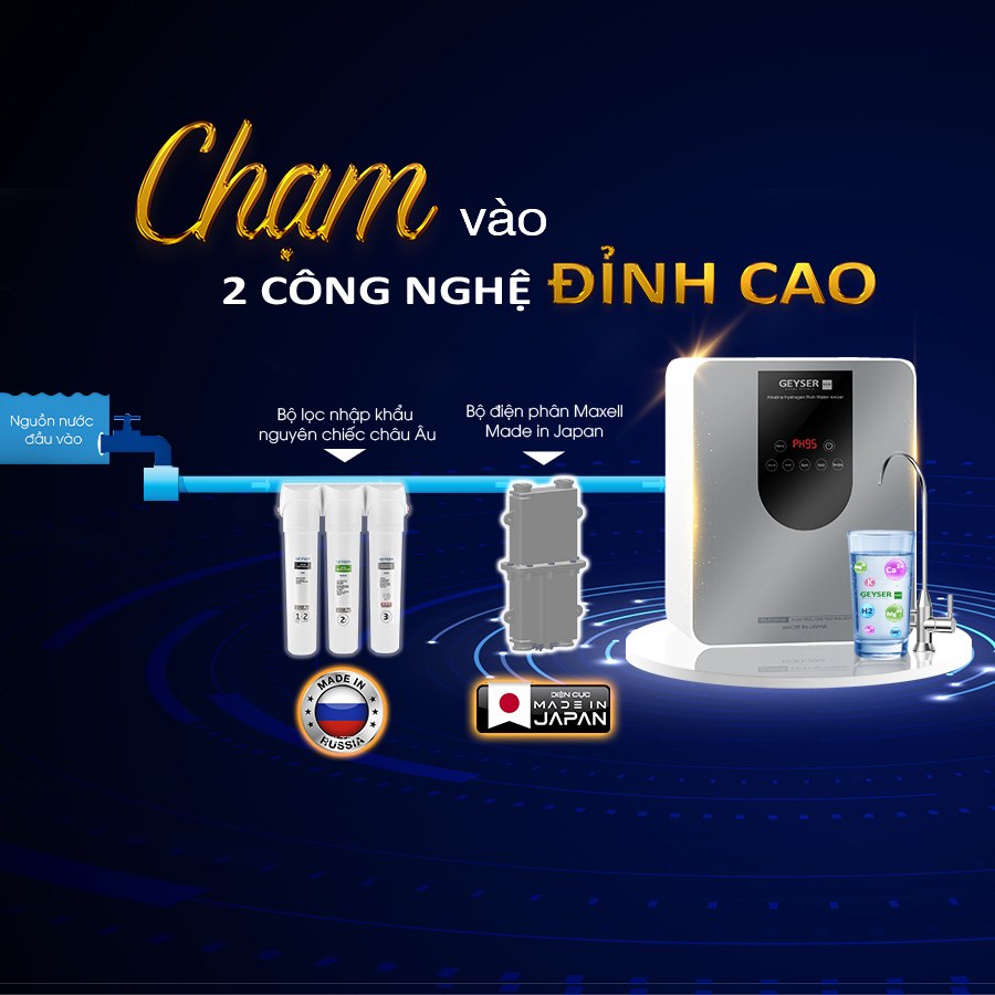 Ảnh minh họa Máy lọc nước ion kiềm giàu hydro Geyser Ecotar 9 Pro 3