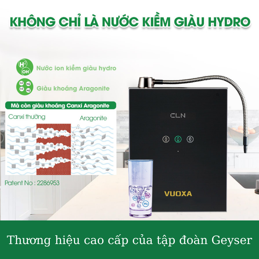 Ảnh minh họa Máy lọc nước Ion kiềm giàu Hydrogen Geyser Vuoxa i7000 1