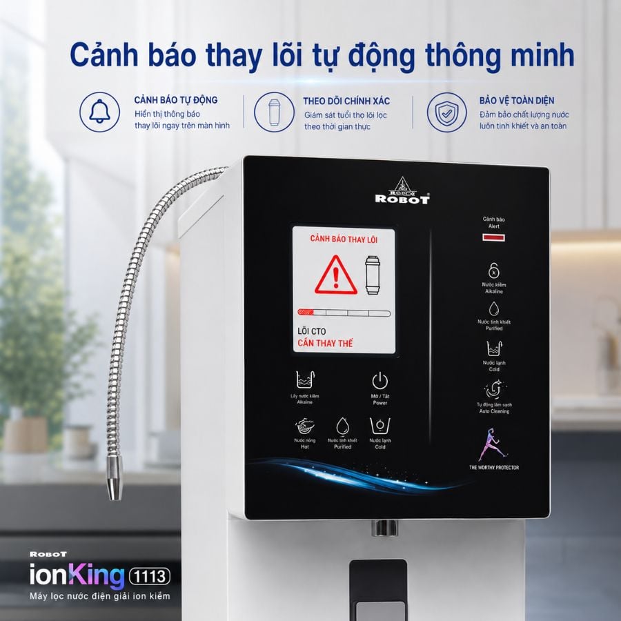 Ảnh minh họa Máy lọc nước iON kiềm Robot ionKing 1113 tạo 13 loại nước tốt 3