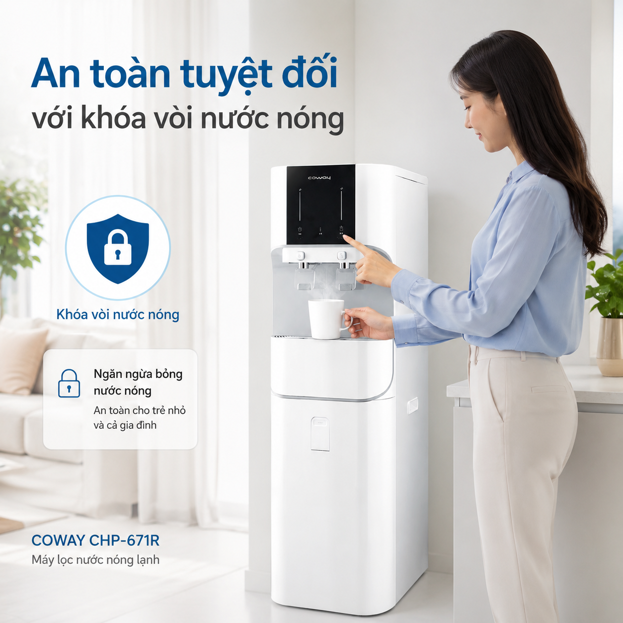 Ảnh minh họa Máy lọc nước nóng lạnh Coway CHP- 671R 1