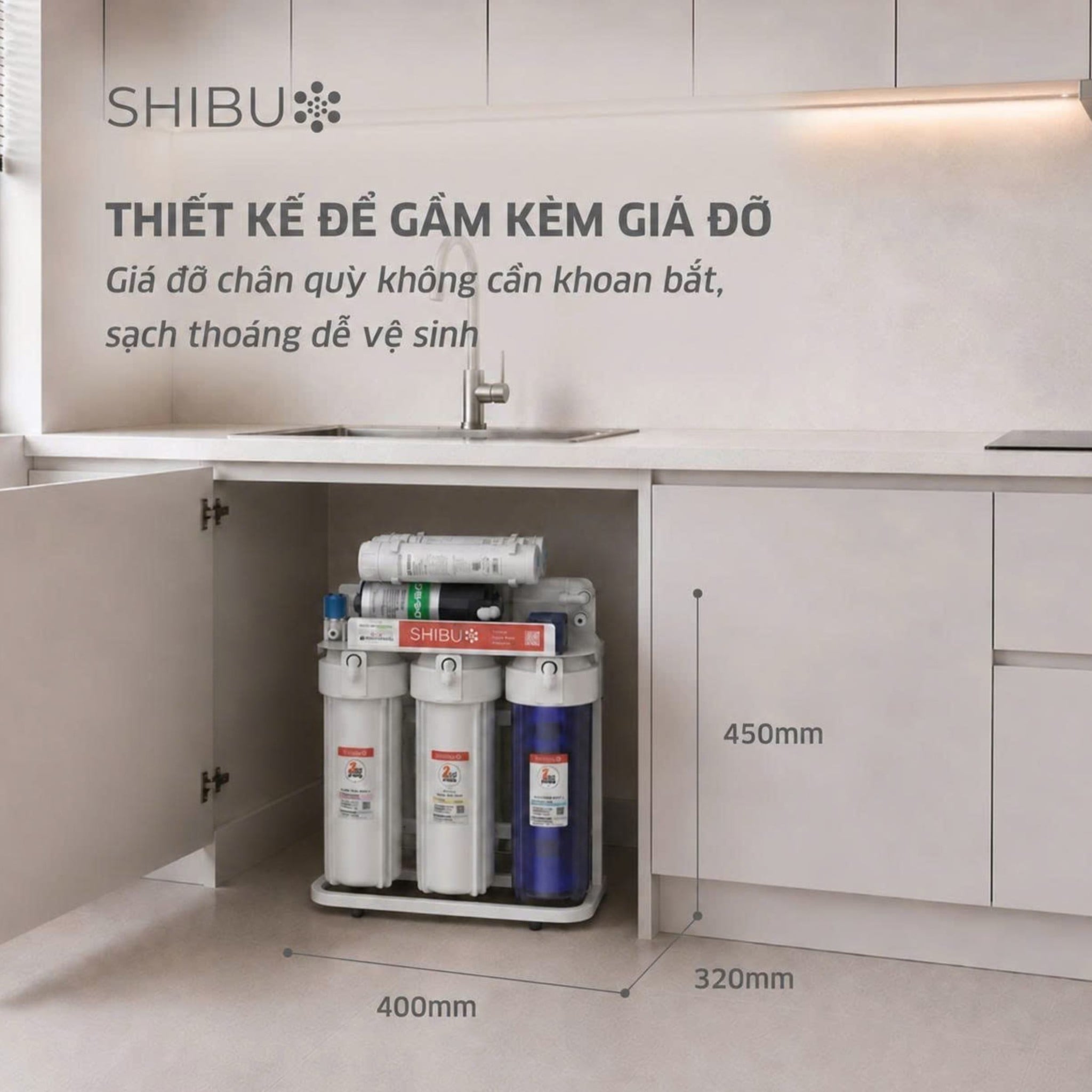 Ảnh minh họa Máy lọc nước RO âm tủ Shibu SB35 11 lõi 2
