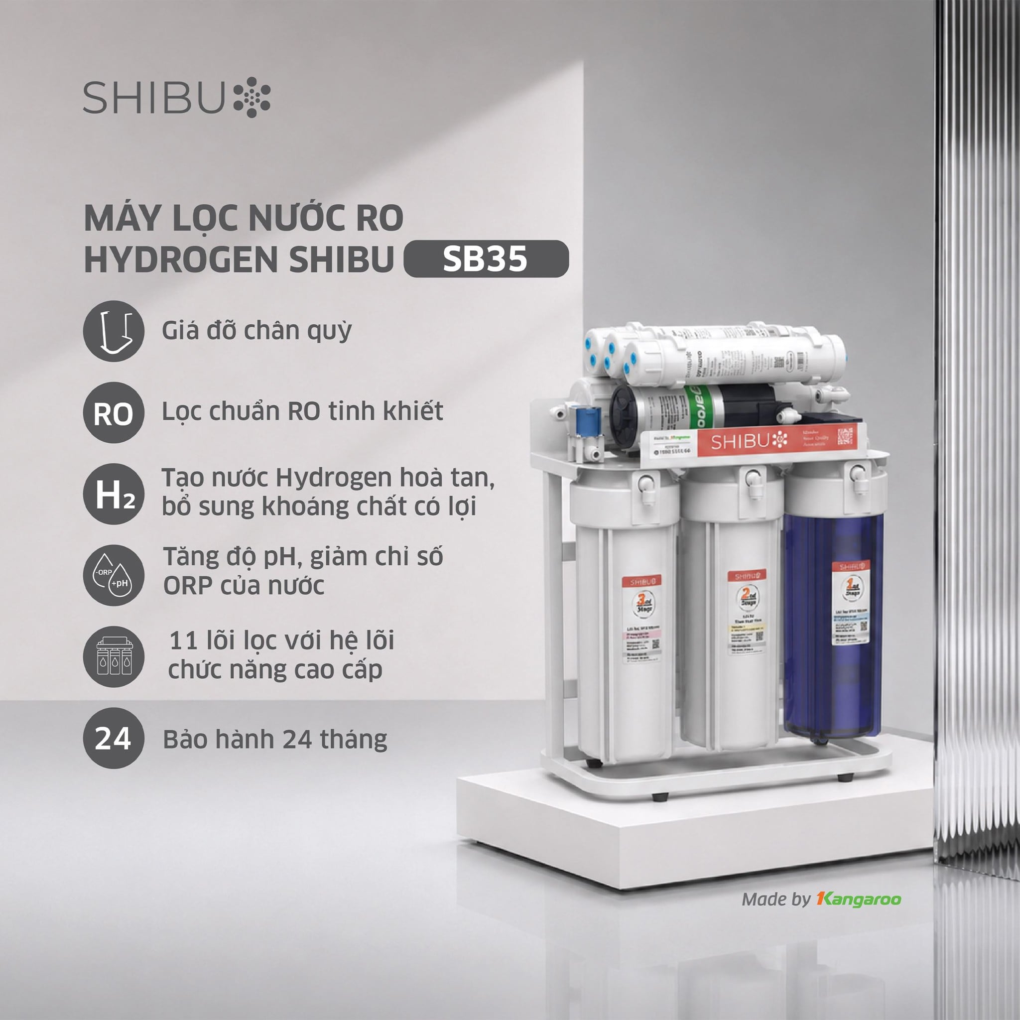 Máy lọc nước RO âm tủ Shibu SB35 11 lõi