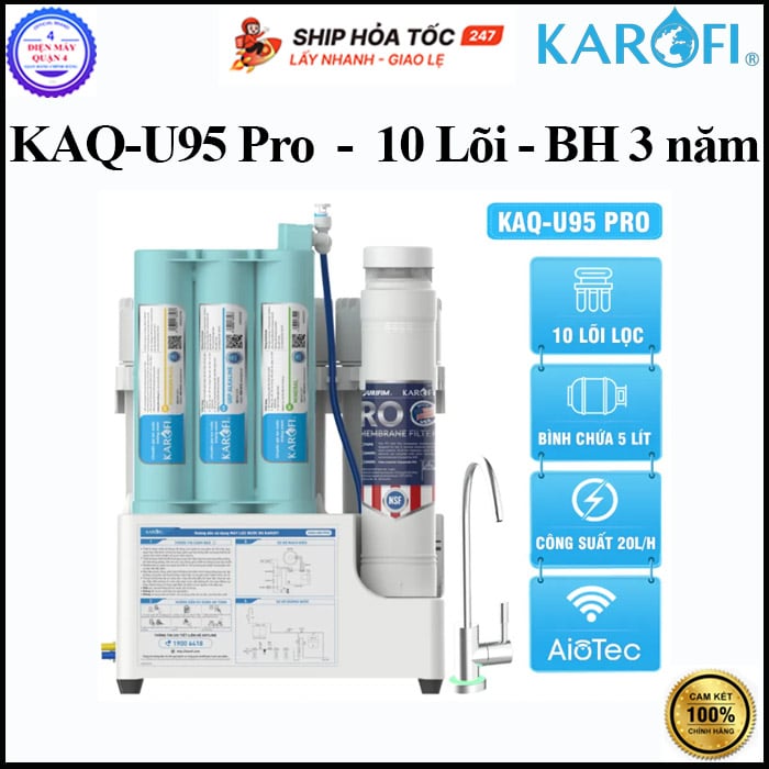 Máy lọc nước RO Karofi KAQ-U95 Pro