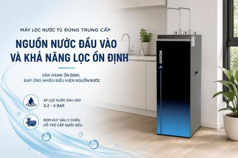 Máy lọc nước RO nóng nguội lạnh Hydrogen Rossi RA-X96D 12 lõi