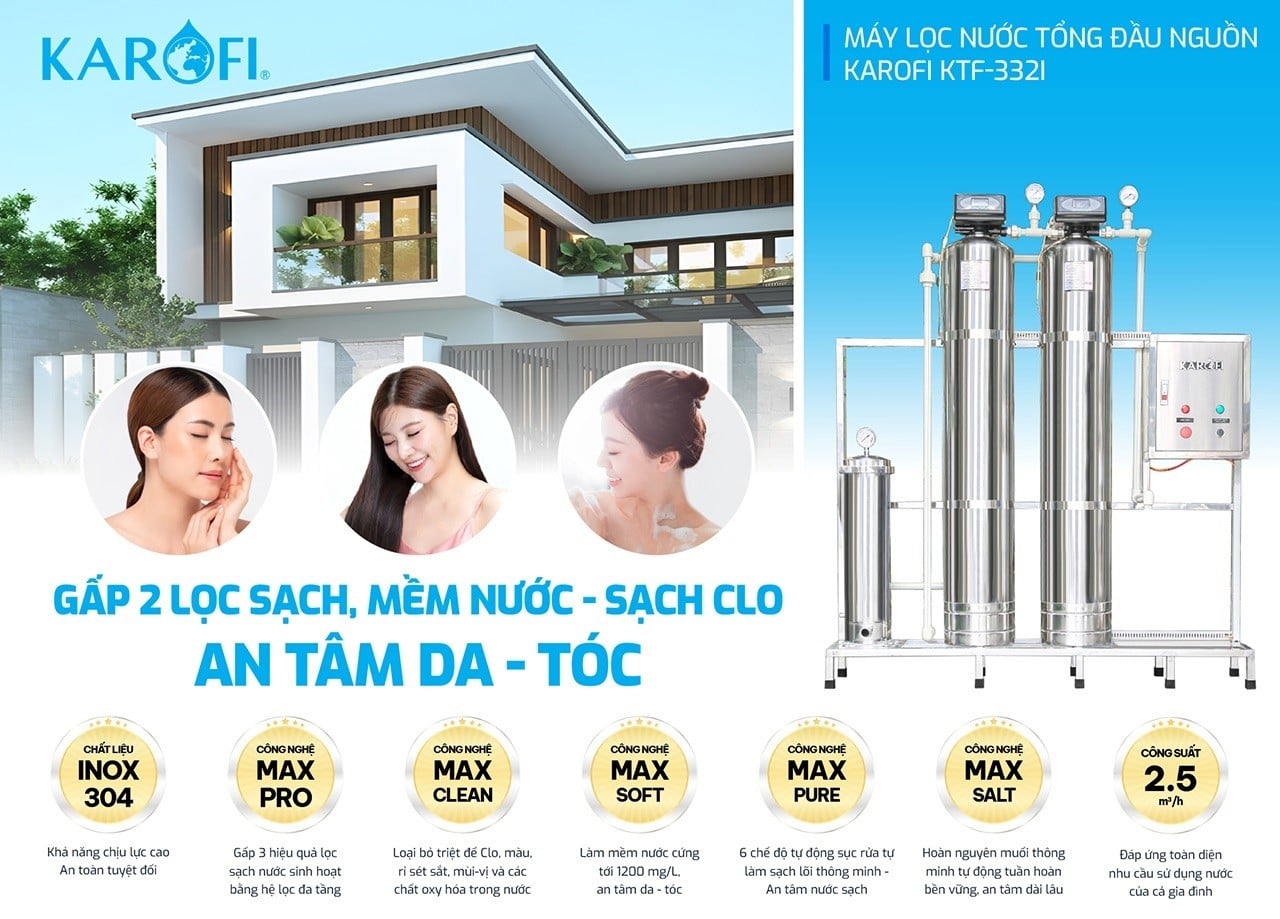 Ảnh minh họa Máy lọc nước tổng đầu nguồn Karofi KTF – 332 3