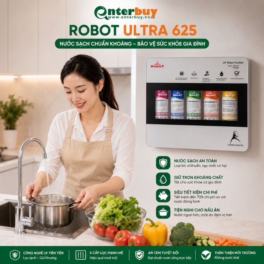 Ảnh minh họa Máy lọc nước UF treo tường Robot ULTRA 625 3