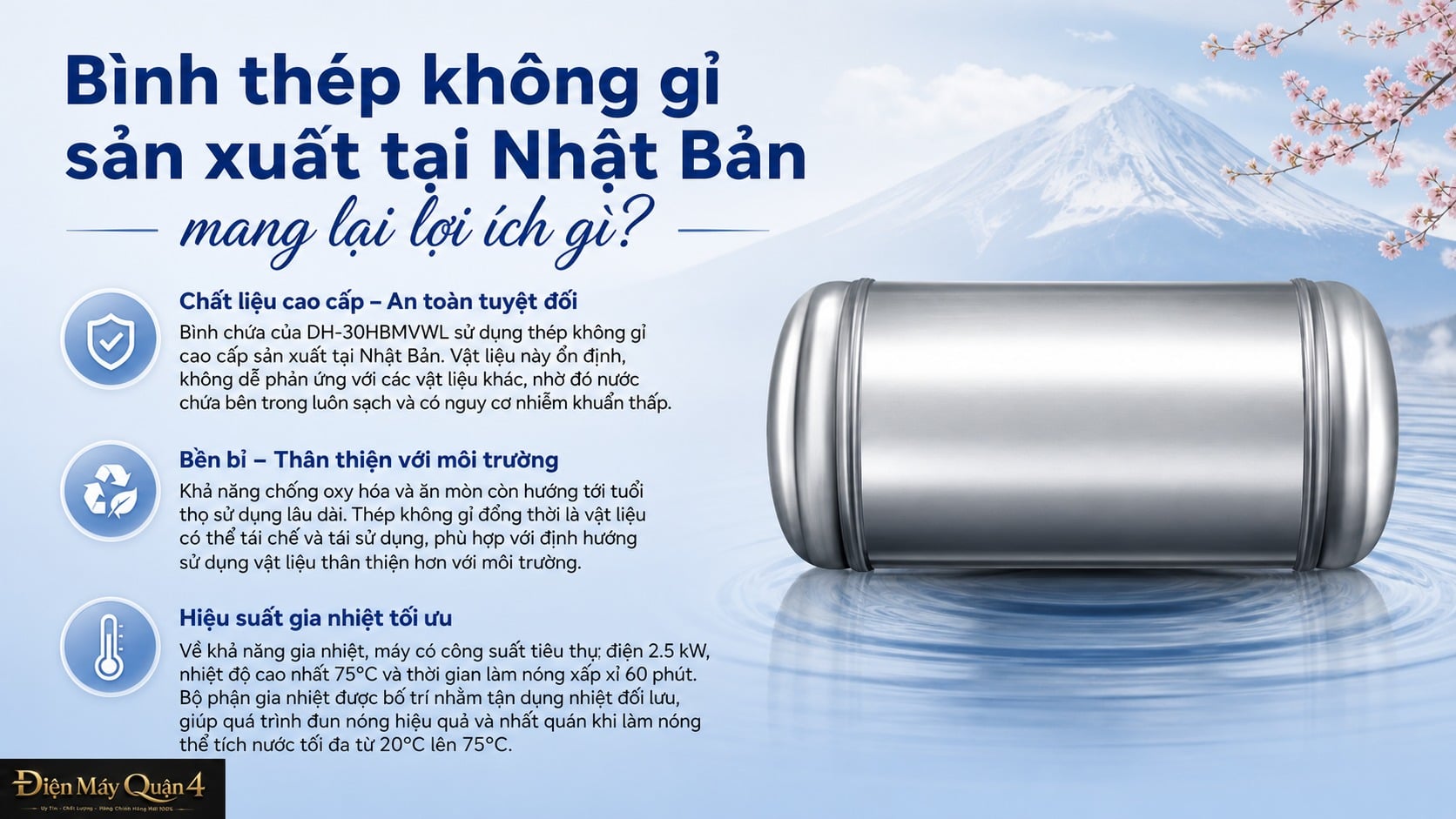 Ảnh minh họa Máy nước nóng gián tiếp Panasonic 30L incoloy DH-30HBMVWL 2