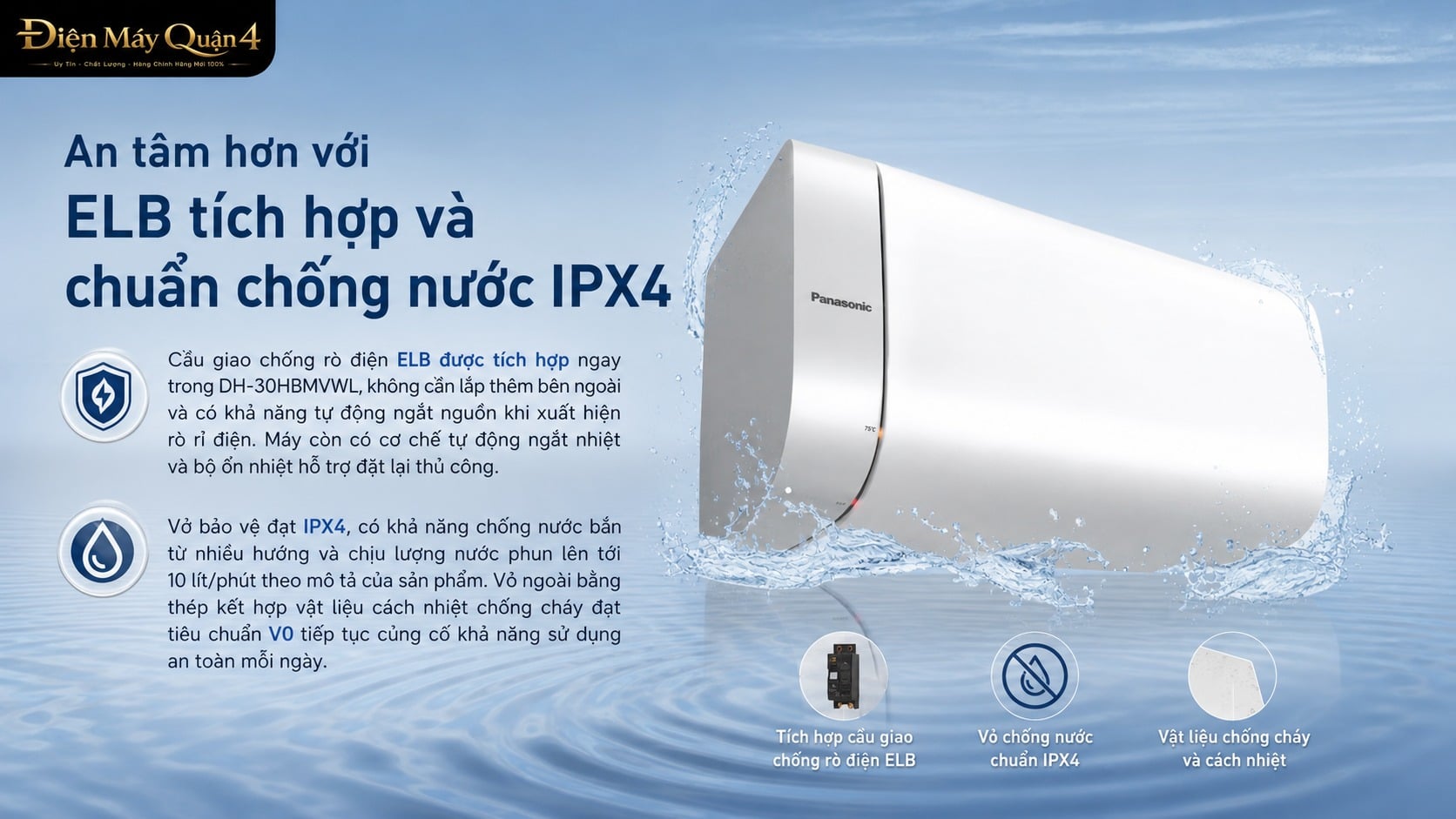 Ảnh minh họa Máy nước nóng gián tiếp Panasonic 30L incoloy DH-30HBMVWL 3